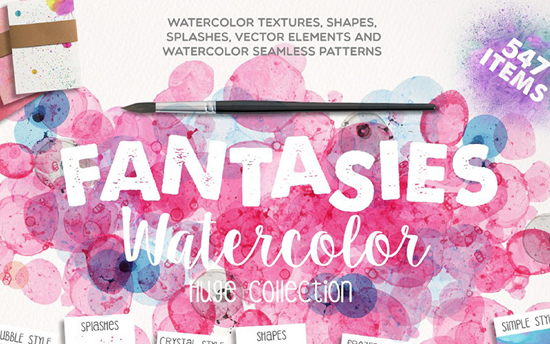 Download Иллюстрация "Fantasies Watercolor Collection - Illustration" / Fantasies Watercolor Collection - Illustration - Иллюстрация на тему графика texture textures background wallpaper shape shapes crystal frozen bubble obkects pattern fabric magazine art book cover magazine poster print gold