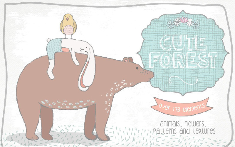 Kolekcja Cute Forest - ilustracja