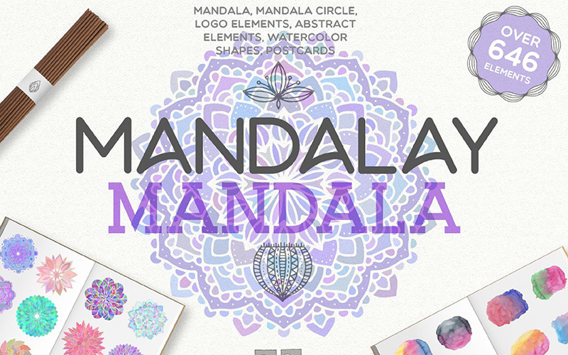 Mandalay Mandala [646 Elements] - Ilustración