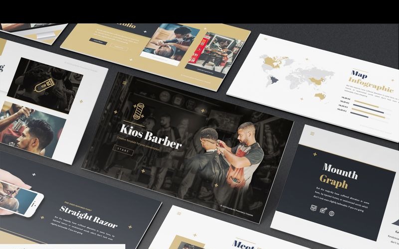 Modello di PowerPoint Kios Barber