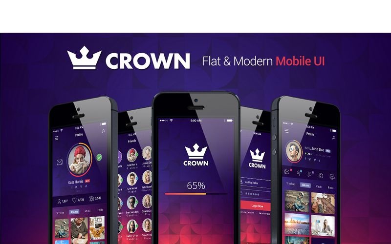 Crown - Elementi dell'interfaccia utente mobile freschi