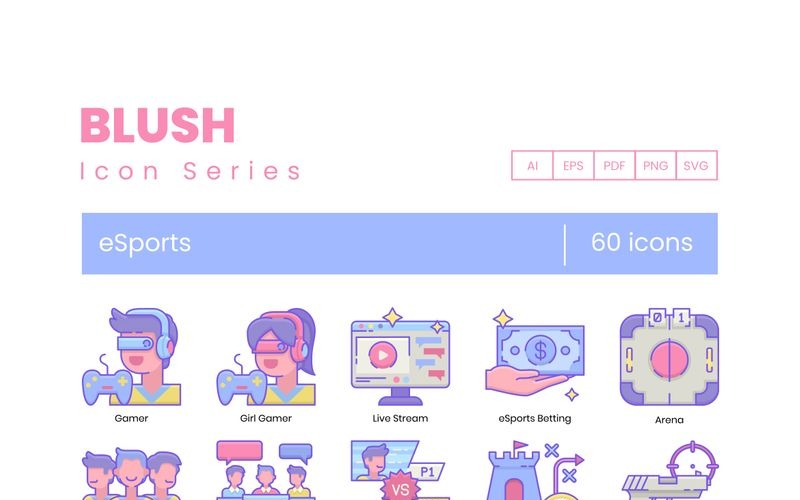 60 icone di eSports - Set serie Blush