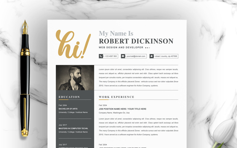 Plantilla de CV de Robert