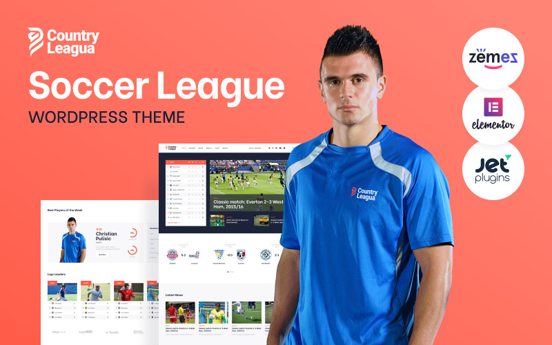 Counter Leagua - Spor Kulübü ve Futbol Turnuvası Web Sitesi için Futbol Ligi WordPress Teması