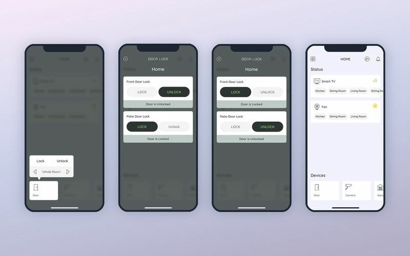 Інтерфейс мобільного інтерфейсу Smarthome дверей