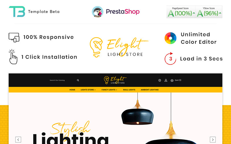 E-Light - motyw PrestaShop sklepu z oświetleniem LED