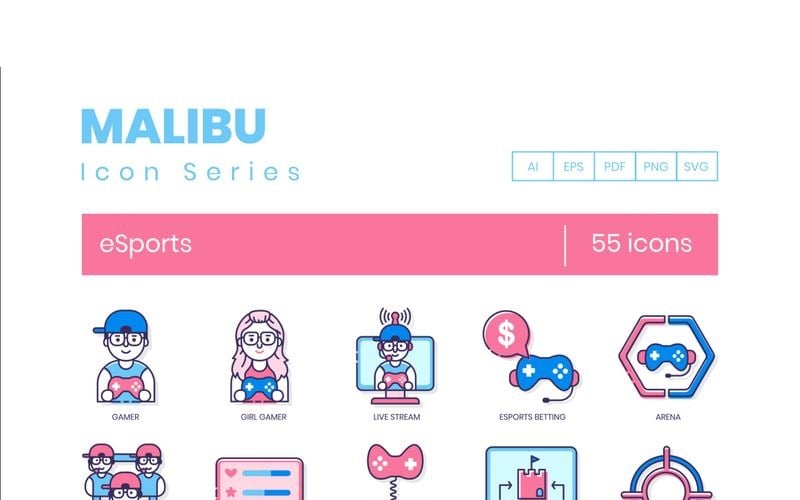 55 eSpor Simgeleri - Malibu Serisi Set