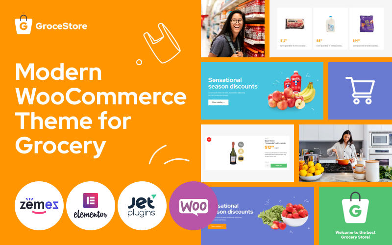 GroceStore - Яскравий і привабливий продуктовий веб-сайт для електронної комерції Тема WooCommerce