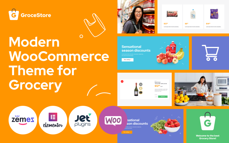 яркий и привлекательный продуктовый сайт электронной коммерции тема woocommerce
