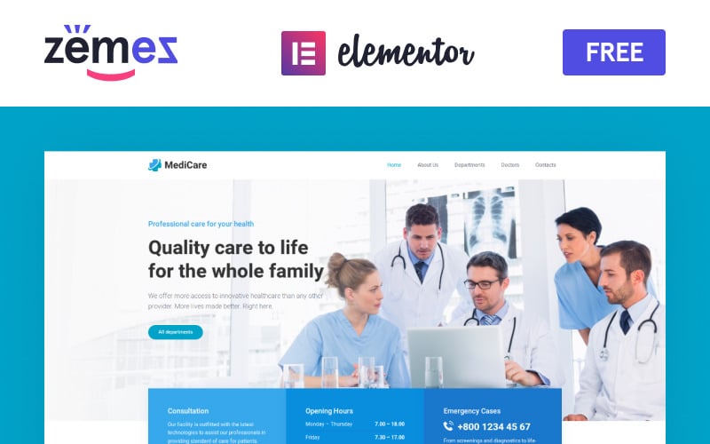 MediCare - DARMOWY motyw WordPress dla lekarzy