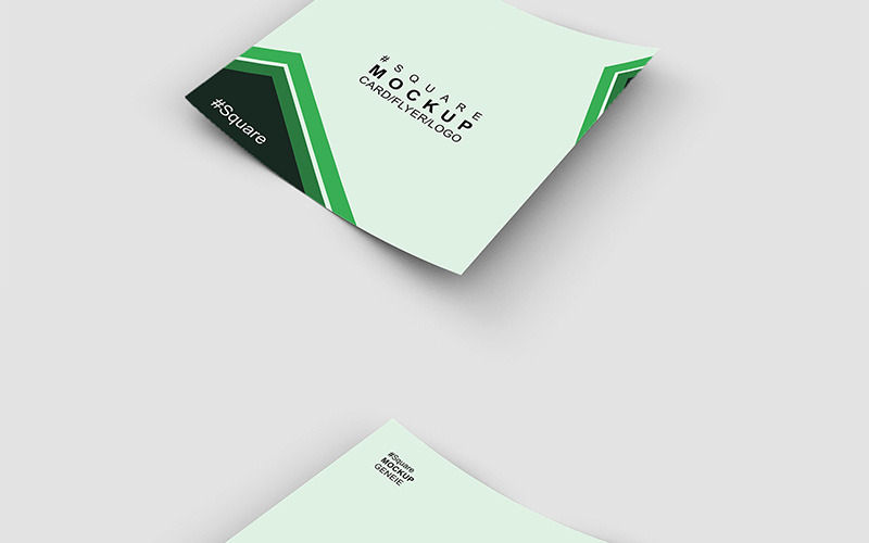 Download Мокап для продукта "Square card on a flat surface product mockup" / Square card on a flat surface product mockup - Мокап для продукта на тему графика card square logo flyer leaflet booklet