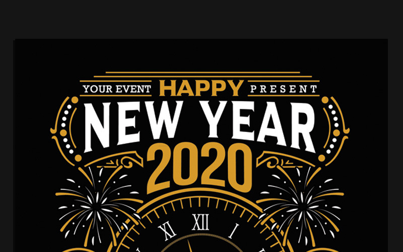 Celebração da festa de ano novo de 2020 - modelo de identidade corporativa
