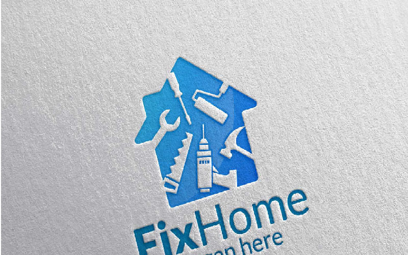 Download Шаблон логотипа "Fix Home Logo Template" / Fix Home Logo Template - Шаблон логотипа на тему графика logo real estate symbol icon business vector house design home building illustration sign construction architecture concept property company abstract element