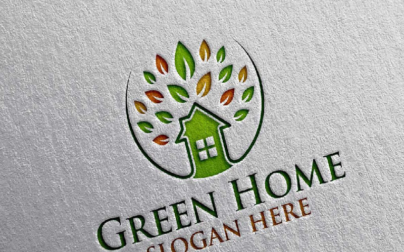 Download Шаблон логотипа "Green Home 2 Logo Template" / Green Home 2 Logo Template - Шаблон логотипа на тему графика real estate green home building logo hotel tree ecology illustration flower abstract vector architecture property realty villa natural garden oak