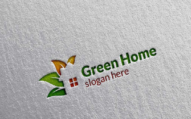 Download Шаблон логотипа "Green Home 4 Logo Template" / Green Home 4 Logo Template - Шаблон логотипа на тему графика real estate green home building logo hotel tree ecology illustration flower abstract vector architecture property realty villa natural garden oak
