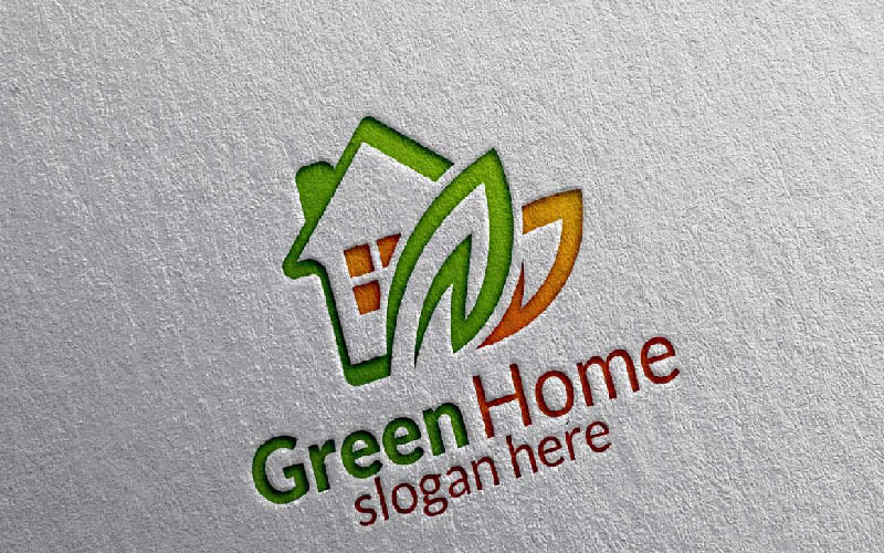 Download Шаблон логотипа "Green Home 5 Logo Template" / Green Home 5 Logo Template - Шаблон логотипа на тему графика real estate green home building logo hotel tree ecology illustration flower abstract vector architecture property realty villa natural garden oak