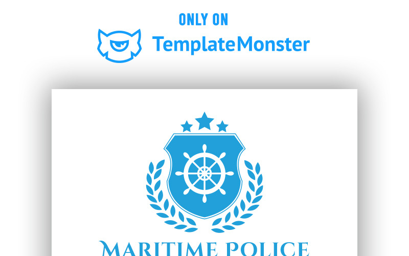 Download Шаблон логотипа "Maritime Police Logo Template" / Maritime Police Logo Template - Шаблон логотипа на тему графика police boat marine ship sailor nautical shipping vintage shipwright security port coasts