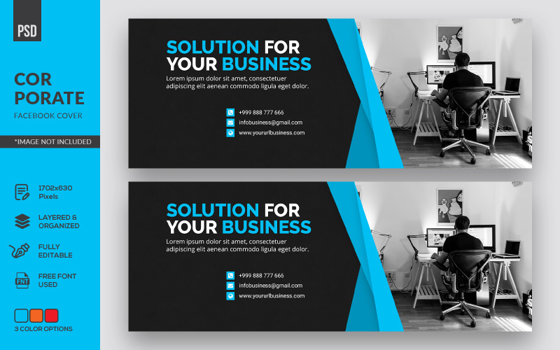 Solution Business Facebook Cover und Corporate Identity Vorlage