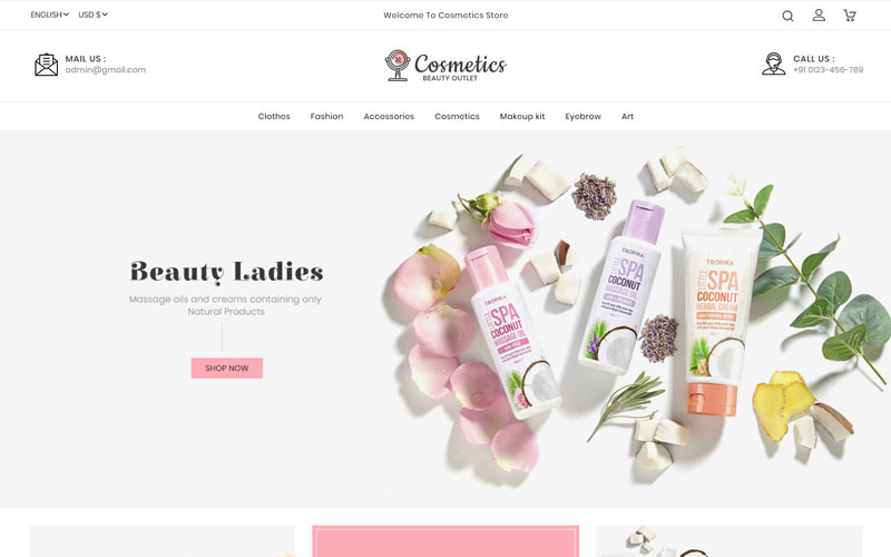Cosmetics - Güzellik Mağazası PrestaShop Teması