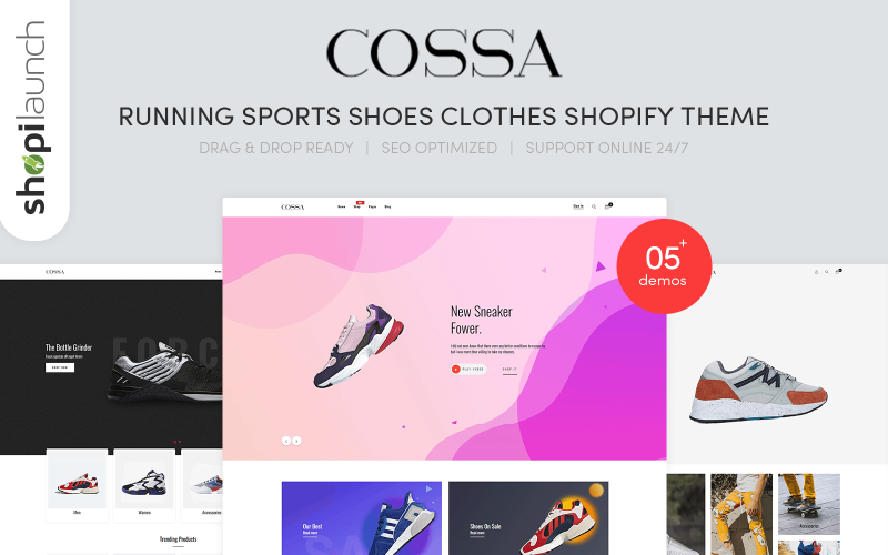 Cossa - Futócipők, sportcipők és ruhák Shopify téma