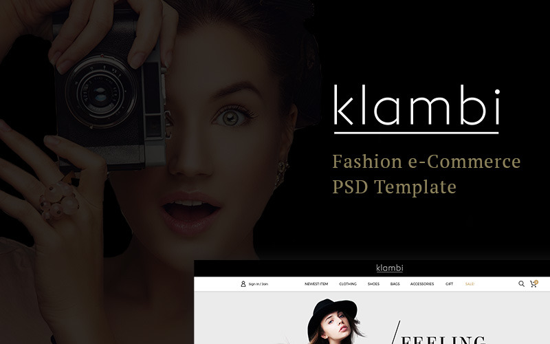 Download PSD шаблон "Klambi e-Commerce Fashion PSD Template" / Klambi e-Commerce Fashion PSD Template - PSD шаблон на тему графика beauty clean clothing e-commerce fashion modern photoshop psd store template