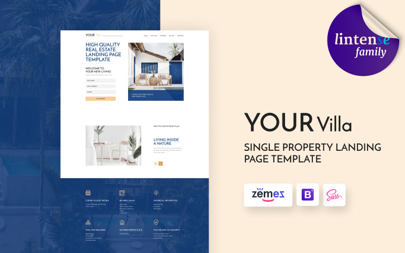 шаблон целевой страницы с одним свойством