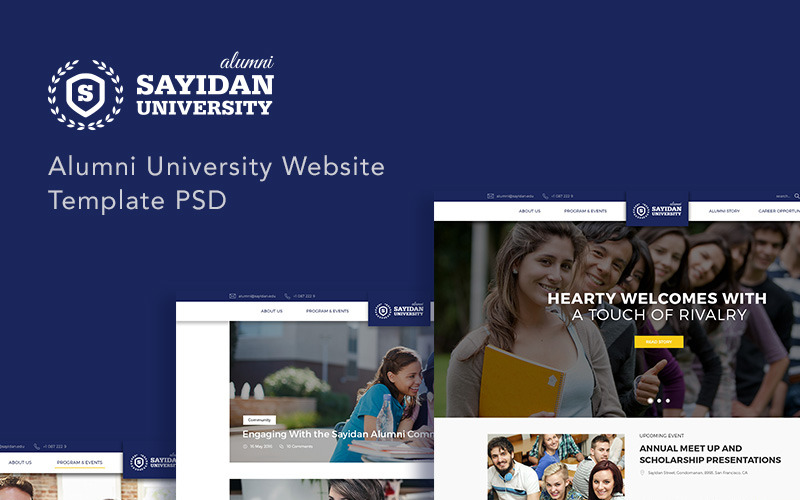 Download PSD шаблон "Sayidan - University Alumni PSD Template" / Sayidan - University Alumni PSD Template - PSD шаблон на тему графика academic alumni blog career college community education event interview job news psd template university website