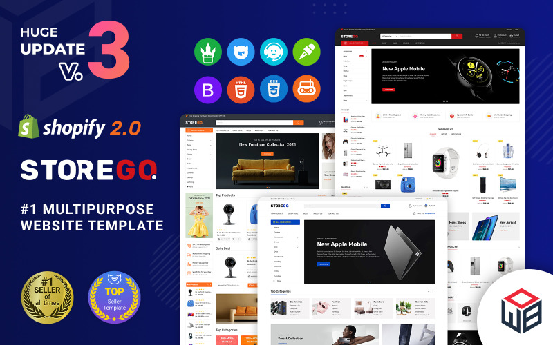 StoreGo - Multipurpose Premium Electronic Shopify 2.0-tema