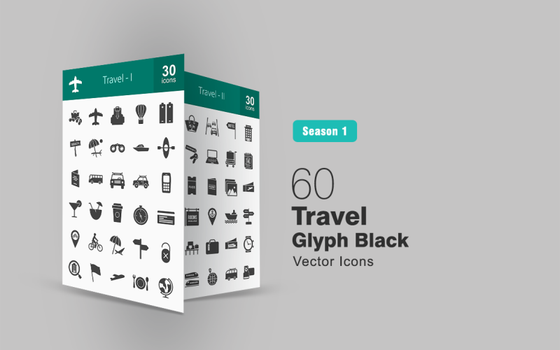 Download Набор иконок "60 Travel Glyph Icon Set" / 60 Travel Glyph Icon Set - Набор иконок на тему графика travel icon aeroplane beach boat bus car compass cycling location directions hotel flight globe highway luggage passport pictures tickets rent