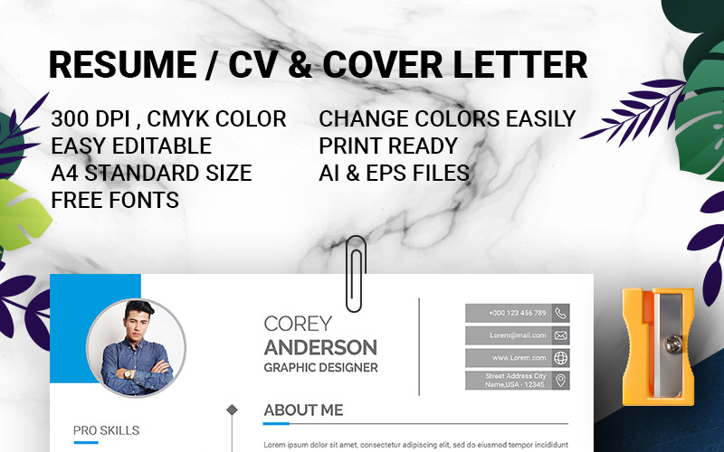 Anderson - szablon CV dla projektanta graficznego