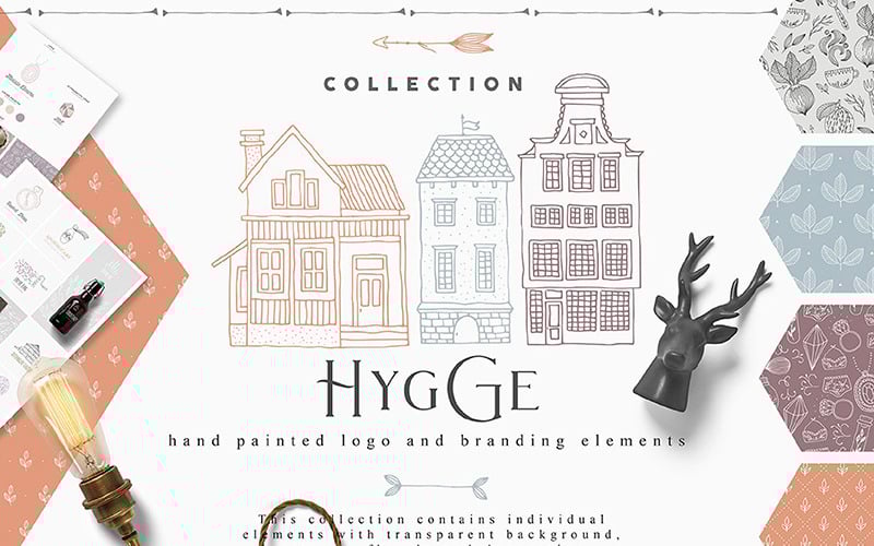 Download Иллюстрация "Hygge Collection - Illustration" / Hygge Collection - Illustration - Иллюстрация на тему графика hygge cozy home house card flower floral botanical book cover magazine poster print frame frames template blog web logo branding