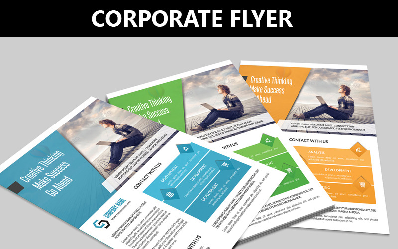 Download Фирменный стиль "Sistec Flyer - Corporate Identity Template" / Sistec Flyer - Corporate Identity Template - Фирменный стиль на тему графика corporate business flyer template professional design layout pro creative blue green red minimal clean psd