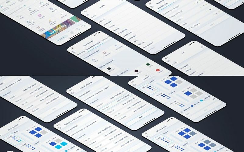 Элементы интерфейса для билетов на поезд