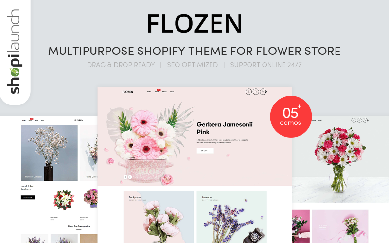Flozen | Multi-Purpose Flower Store Shopify-tema