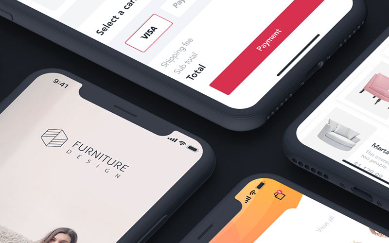 Möbeldesign - Elemente der Benutzeroberfläche der mobilen App