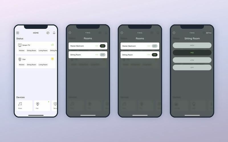Smarthome - Elementi dell'interfaccia utente dei fan
