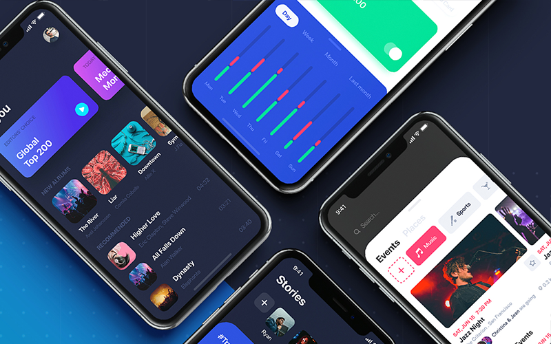 Pallas - Éléments de l'interface utilisateur de l'application mobile