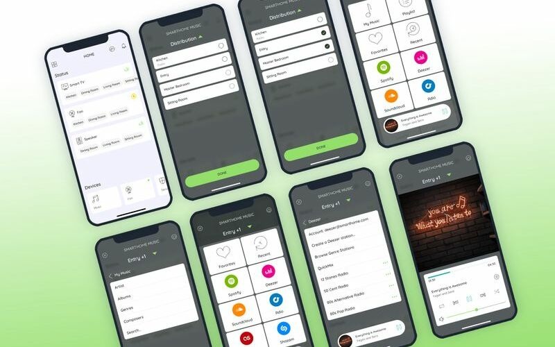 Smarthome - Elementos de la interfaz de usuario de música