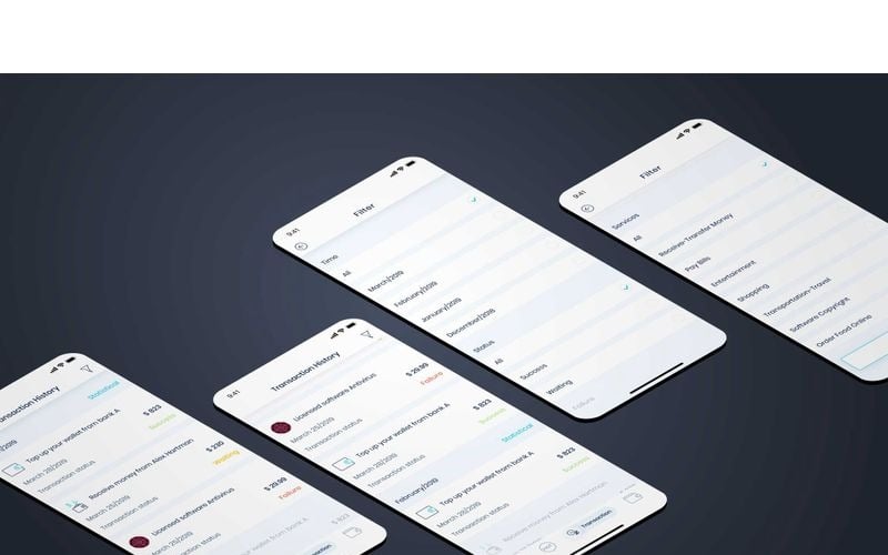 Transaction History UI Elements