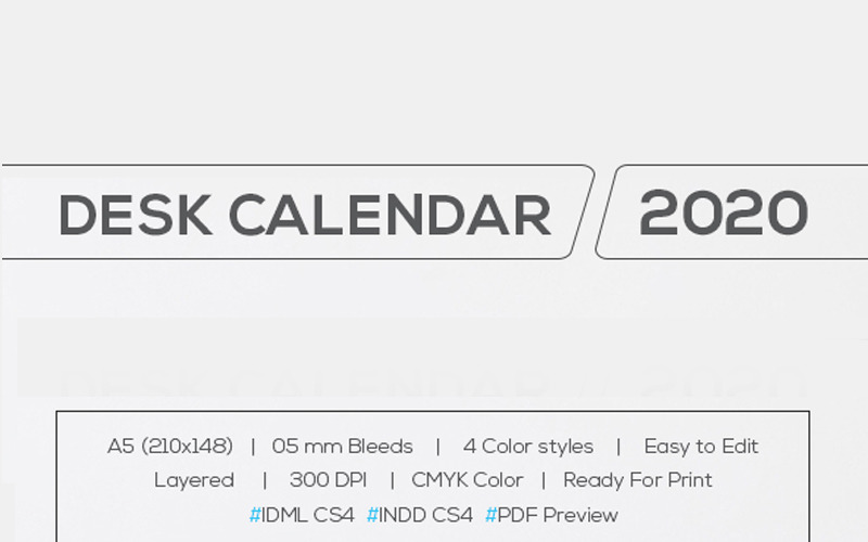 Download Planner "Desk Calendar 2020 With 4 Color Styles Planner" / Desk Calendar 2020 With 4 Color Styles Planner - Planner на тему графика business calendar 2020 horizontal color company corporate pink cover creative desk orange design yellow logo monday month office photo planner