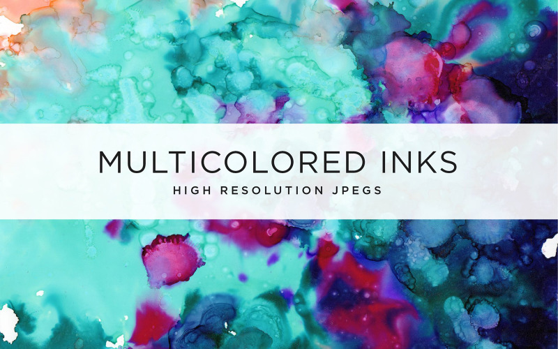 Download Иллюстрация "Multicolored Inks - Volume 1 - Illustration" / Multicolored Inks - Volume 1 - Illustration - Иллюстрация на тему графика ink inks alcohol green red blue purple yellow orange pink paint abstract watercolor watercolour background texture textures