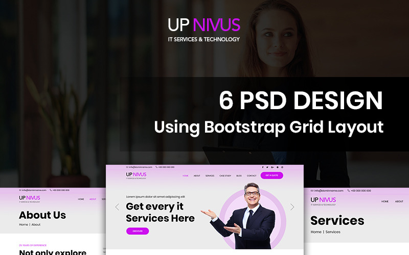 Up Nivus - PSD-mall för IT-företag