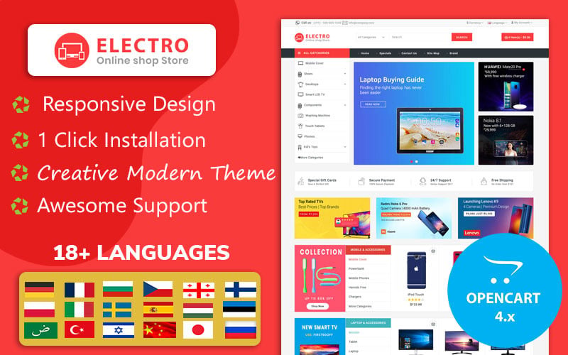 Electro - De beste elektronica OpenCart 4 & 3-sjabloon