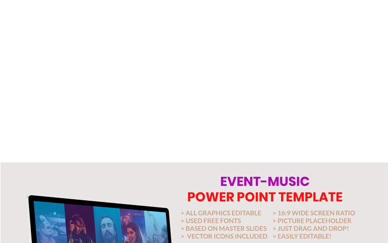 Plantilla de PowerPoint para eventos y música