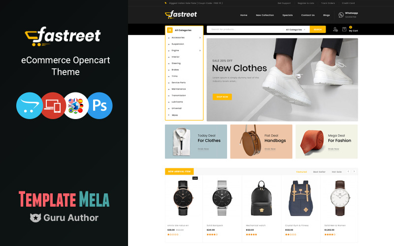 Fastreet - 时尚多功能 OpenCart 模板