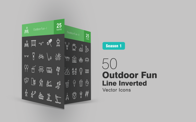 Download Набор иконок "50 Outdoor Fun Line Inverted Icon Set" / 50 Outdoor Fun Line Inverted Icon Set - Набор иконок на тему графика bench icon swings cooking skate cycle golfing fireworks magic tricks game theater trekking fishing running walking boating surfing child iconbunny