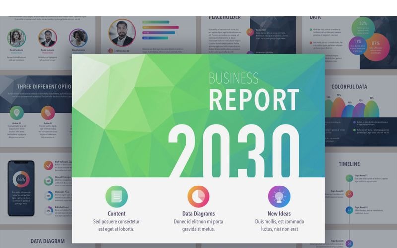 Шаблон бизнес-отчета Colorite PowerPoint