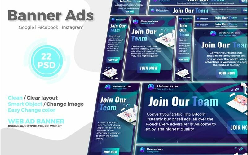 Download Шаблон для соцсетей "Blockchain Banner v.4 Social Media Template" / Blockchain Banner v.4 Social Media Template - Шаблон для соцсетей на тему графика 