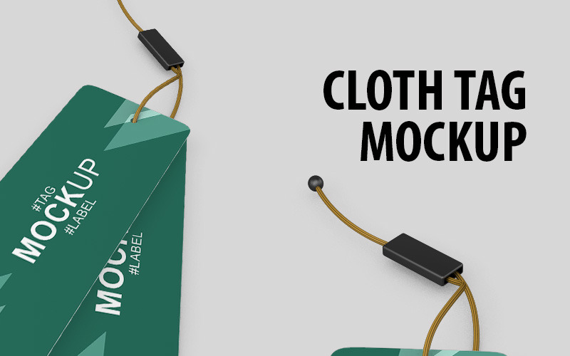 Download Мокап для продукта "Cloth Tag product mockup" / Cloth Tag product mockup - Мокап для продукта на тему графика tag label cloth fabric presentation logo portrait landscape