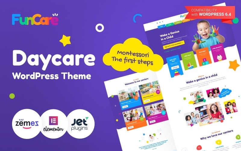 FunCare - яркая и приятная тема WordPress для веб-дизайна детского сада